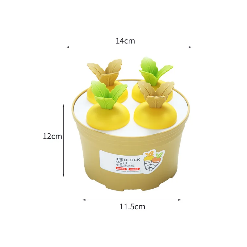 

4/6 Cell Big Size Silicone Ice Cream Mold Ice Cube Molds DIY Homemade Dessert for Freezer Fruit Juice Ice Mould with Sticks Tool