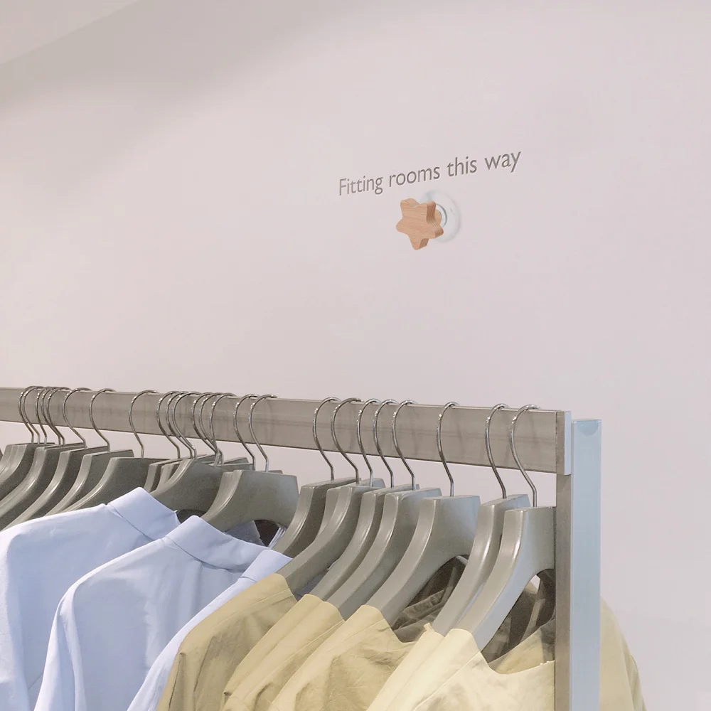 

2pcs Wooden Clothes Hat Hanger Clothing Hanging Hook Self-adhesive Hanger