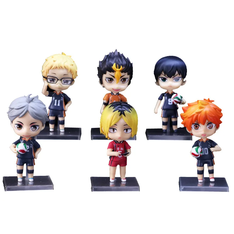 

Anime Haikyuu!! figures 10cm 6pcs/lot Hinata Shoyo kageyama tobio PVC Action Figure Collection Kozume Kenma Model Toys Boys