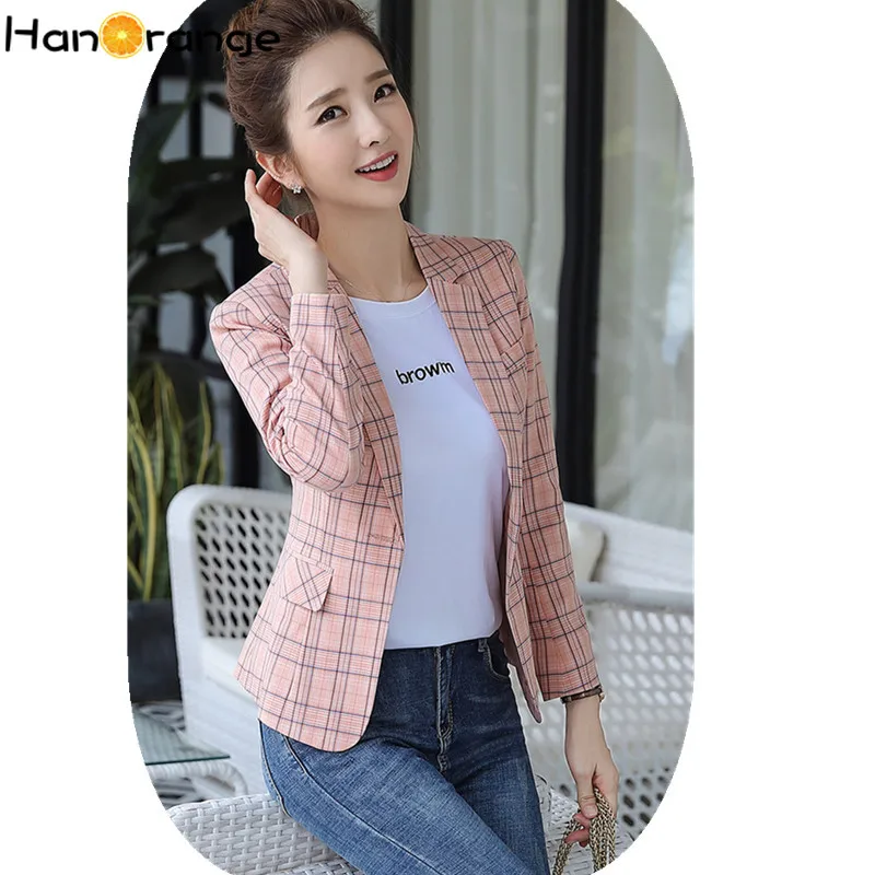 Маленькое пальто для женщин 2020 Осенняя мода тонкий клетчатый длинный рукав