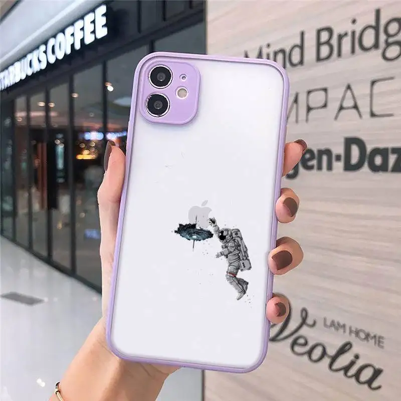 

astronaut space earth cartoon Phone Cases Matte Transparent for iPhone 7 8 11 12 s mini pro X XS XR MAX Plus cover funda