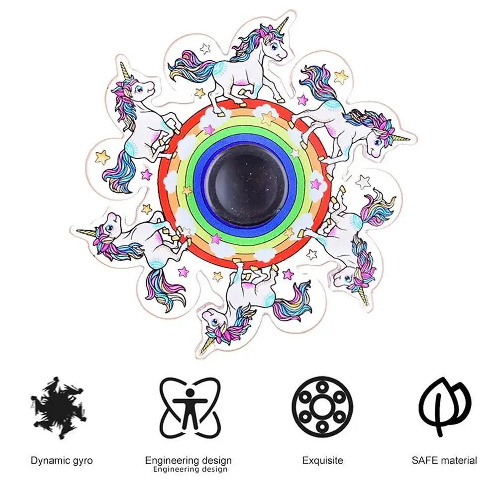 Вибрирующий Единорог бегущий анимационный вибрирующий Спиннер мультяшный аниме