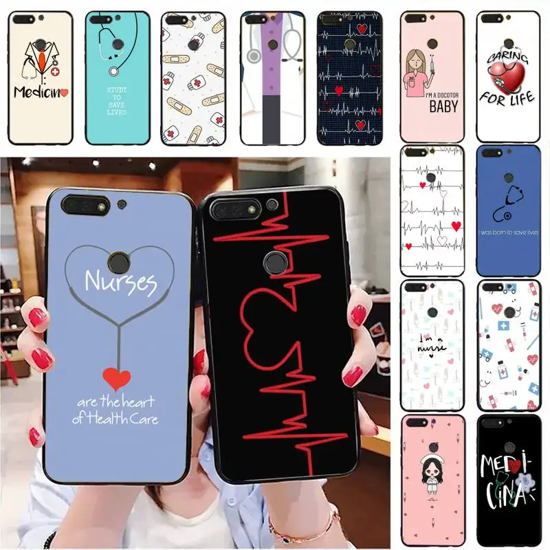 

Nurse Medical Medicine Health Heart Phone Case For Huawei Honor 7A 8X 9 10 20lite 10i 20i 7C 8C 5A 8A 9X pro Mate 20 lite