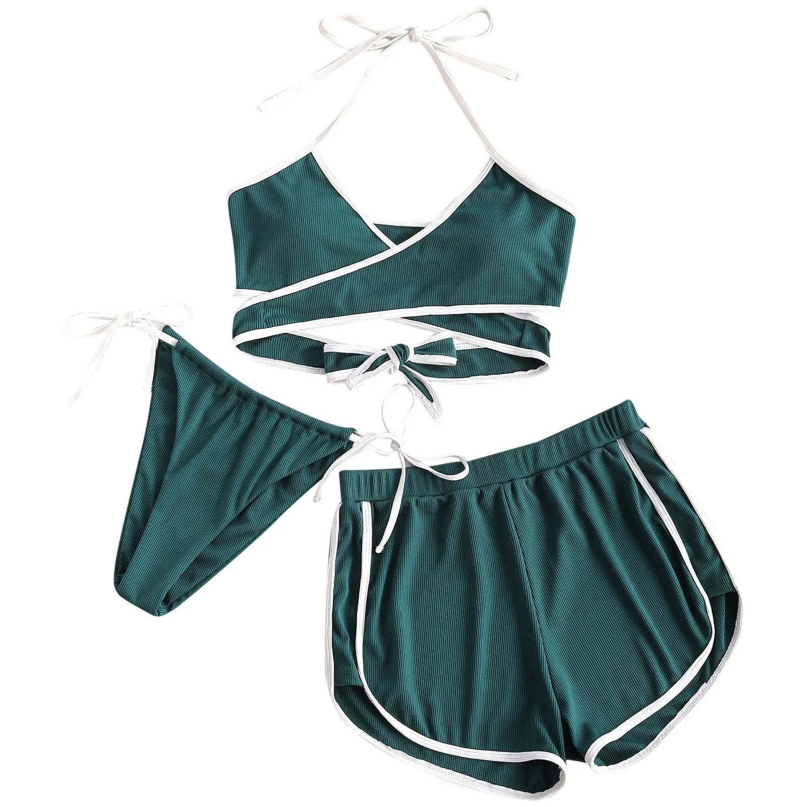 

Summer Women's Tie-dye Split Swimsuit Fashion Swimwear Beachwear Bikini Set 2021 swimwear women