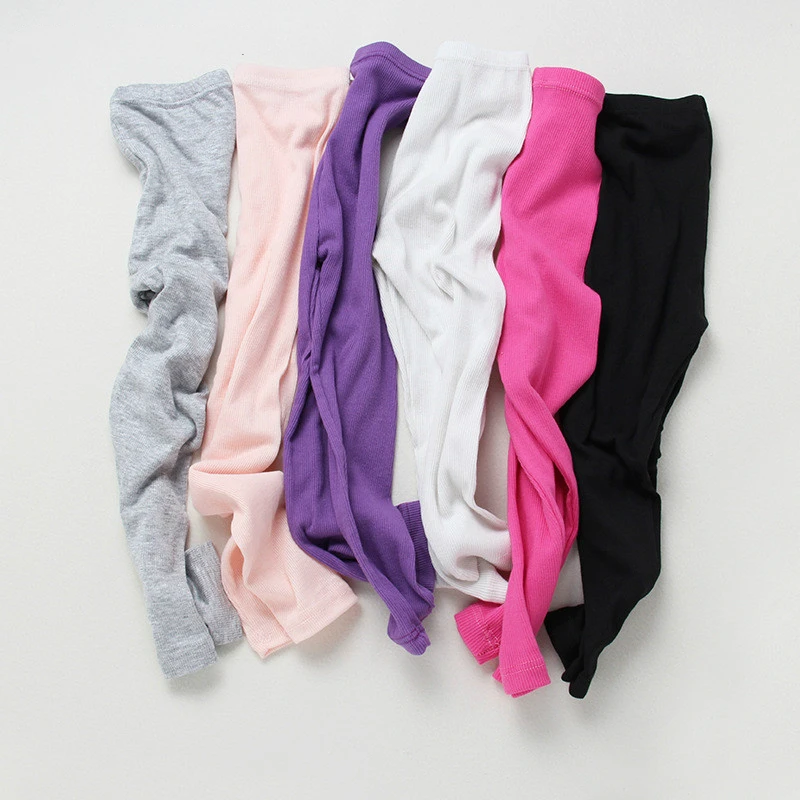 Весенне осенние леггинсы с нитью Повседневные вязаные колготки для девочек