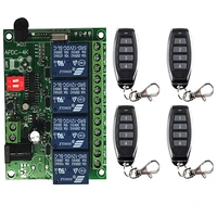 universal wireless remote control dc 12v 24v 4ch 10a relay receiver module rf switch remote control gate garage opener