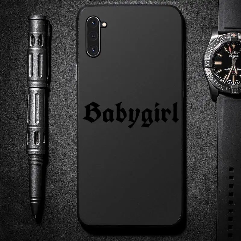 

Babe babygirl honey line Text art Phone Case For Samsung galaxy S A note 6 7 8 9 10 20 31 40 50 51 71 edge plus 5G mobile bags