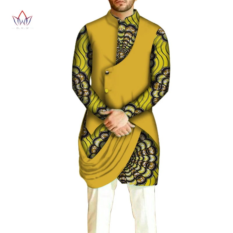 Африканская Мужская одежда хлопковые Дашики мужская рубашка с длинным рукавом