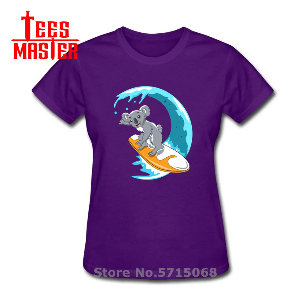 Новые забавные милый коала kawaii серфинг Коала Дизайн летние женские футболки на