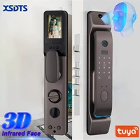 tuya smart 3d face door lock security face camera monitor intelligent fingerprint password biometric electronic key unlock