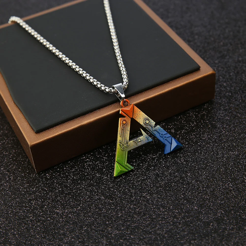 J Store ARK Survival Evolved Pendant Necklace Vintage Game Symbol Multicolor Choker Necklaces for Women Leather Chain Jewelry