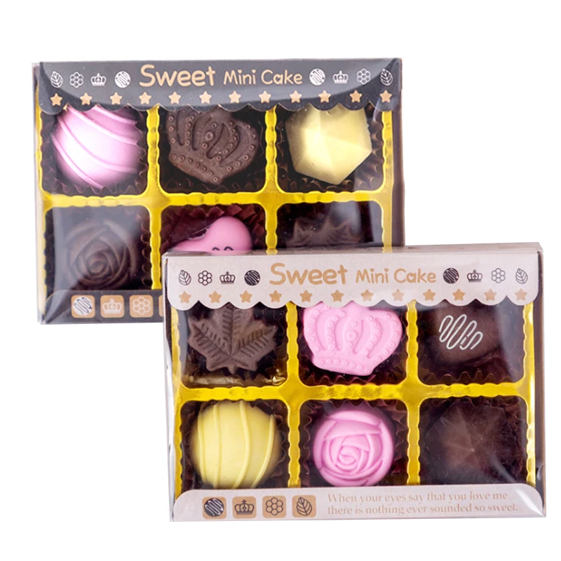 Набор ластиков в форме шоколада 6 шт.|Сувениры для вечеринок| |