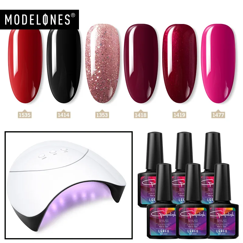 Modelones 7 шт./лот лампа для ногтей Полупостоянный светодиодный гель полировки умный