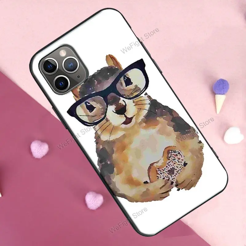 Чехол с мультяшными животными и белкой для iPhone 11 Pro Max 12 mini X XR XS 6S 7 8 Plus SE 2020 задняя
