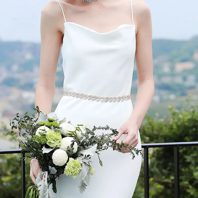 

Hot Selling Bridal Dress Belt Rhinestone Inlaid Alloy Girdle for Wedding Bride Bridesmaid -B5