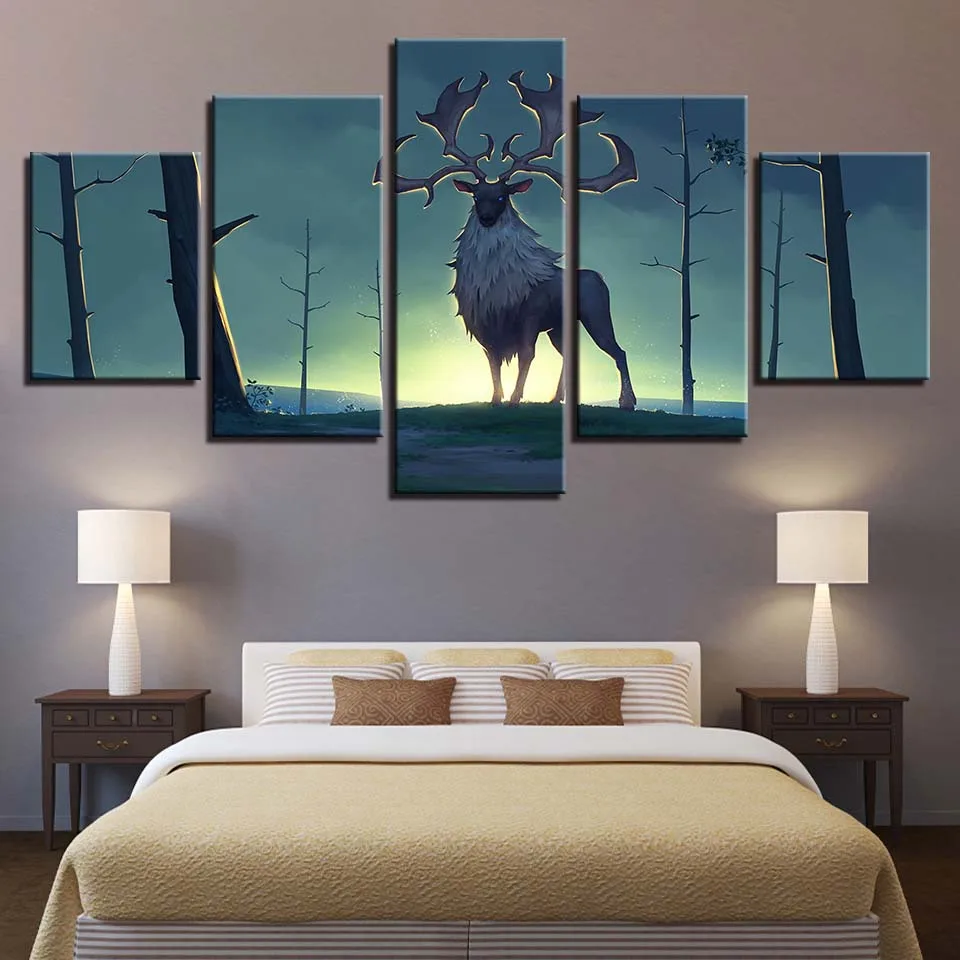 Животные Печать олень собака медведь Лев холст рисунки постер печать на стену 5