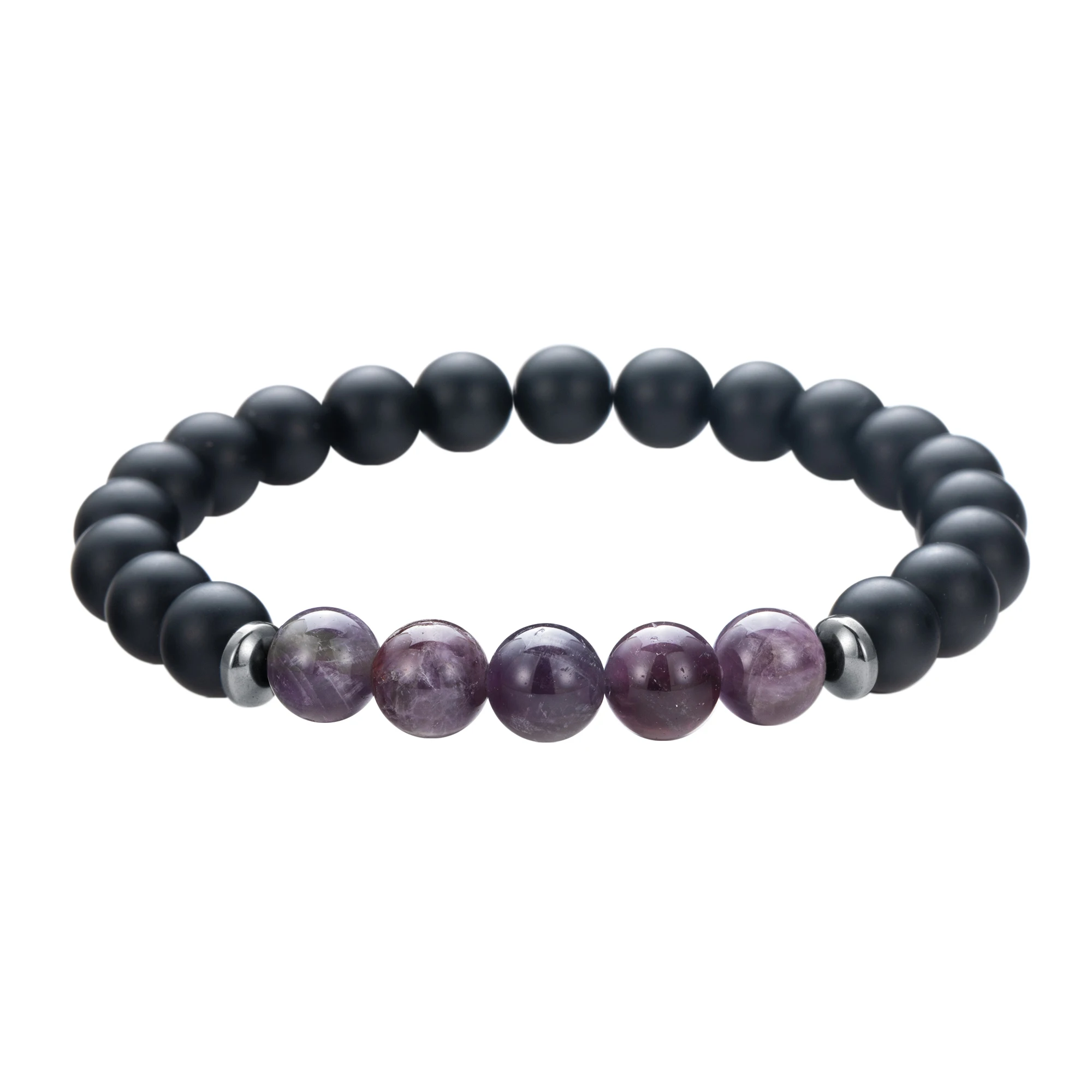 Women Chakra Round Beads Bracelets Men 8MM Natural Matte Black Onyx Healing Crystal Stretch Charm Yoga Bangle Jewelry | Украшения и