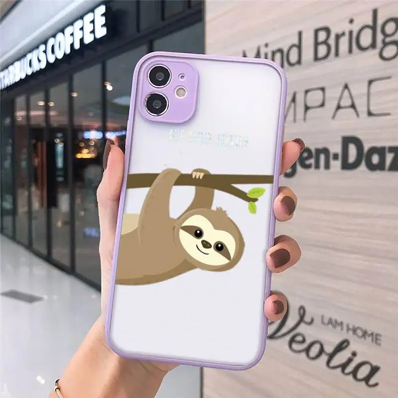 

Sloth Cute Animals cartoon Phone Case matte transparent For iphone 7 8 11 12 plus mini x xs xr pro max cover