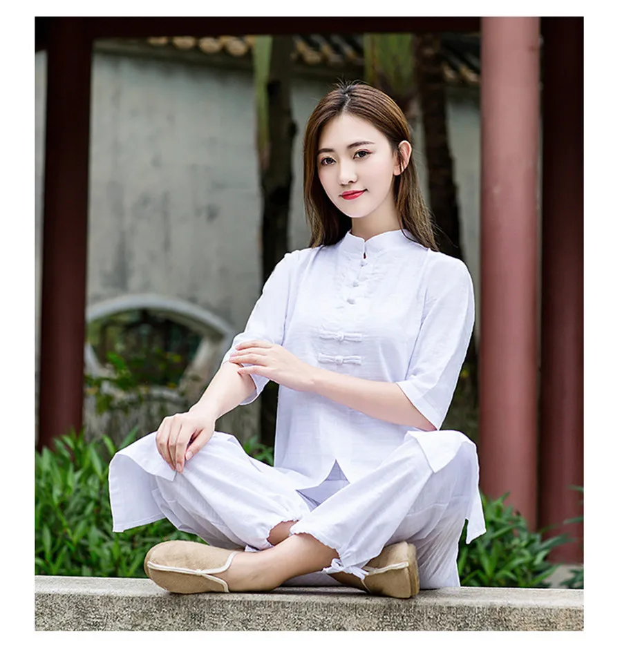 Женский костюм Tai chi из хлопка и льна высокого качества, одежда для ушу кунг-фу, костюм для медитации для взрослых, одежда для йоги