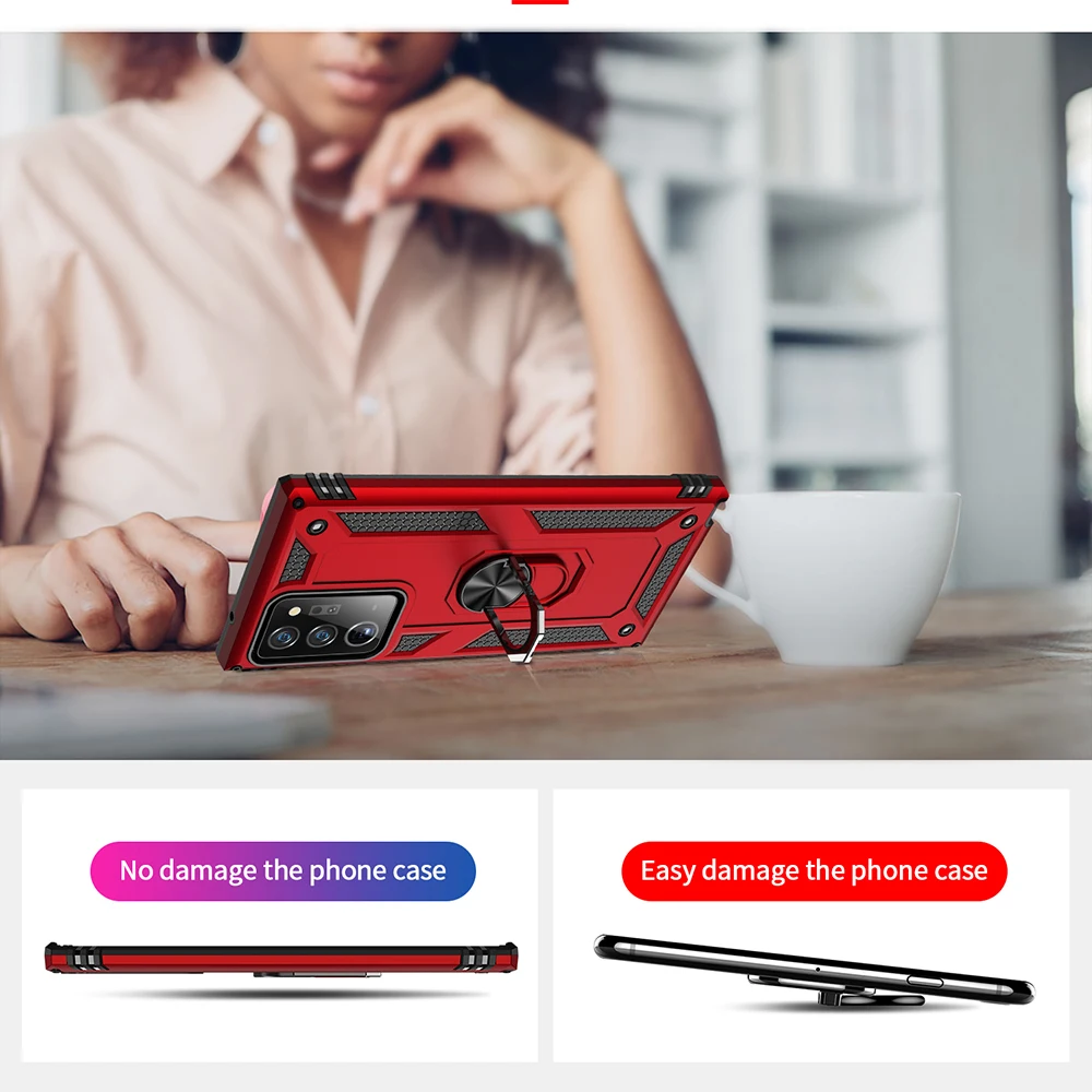 Бронированный чехол для телефона кольцо Samsung Galaxy Note 20 Ultra 10 S20 S10 Plus A50 A51 A70 A71 A40