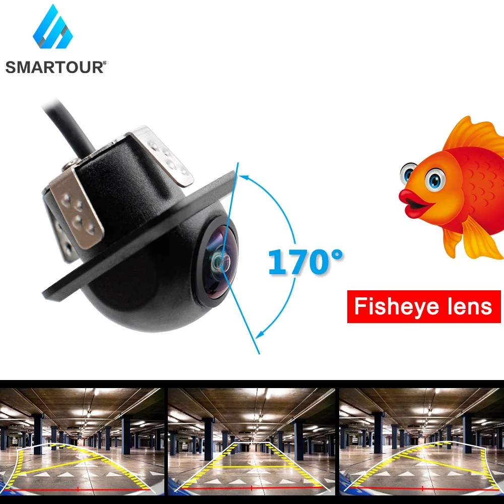 

Smartour Car 180 degree wide angle reversing camera fisheye starlight night vision rear view backup camera