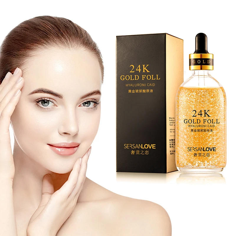 

100ML 24K Gold Tense Moisture Essence Pure Hyaluronic Acid Serum Anti-wrinkle Gold Nicotinamide Liquid Skin Care Essence