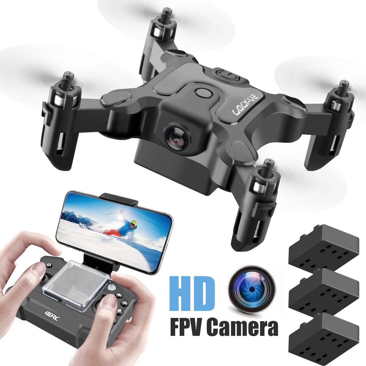 

Новый мини-Дрон V2 1080P HD камера Wi-Fi Fpv давление воздуха удерживание высоты складной Квадрокоптер Радиоуправляемый Дрон детская игрушка подар...