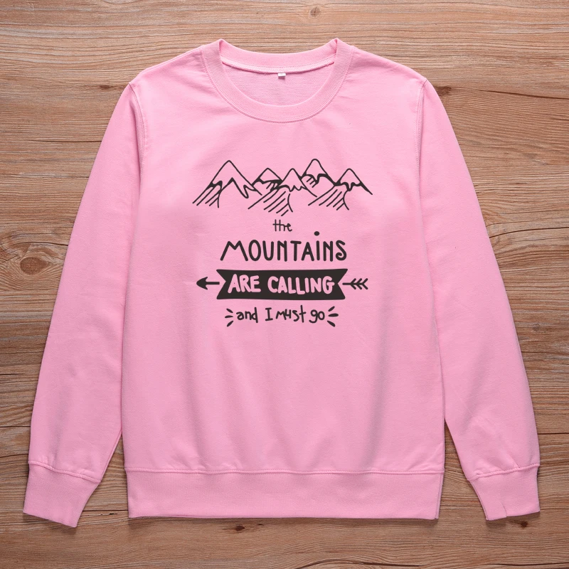 Женская толстовка с круглым вырезом и принтом горы | одежда