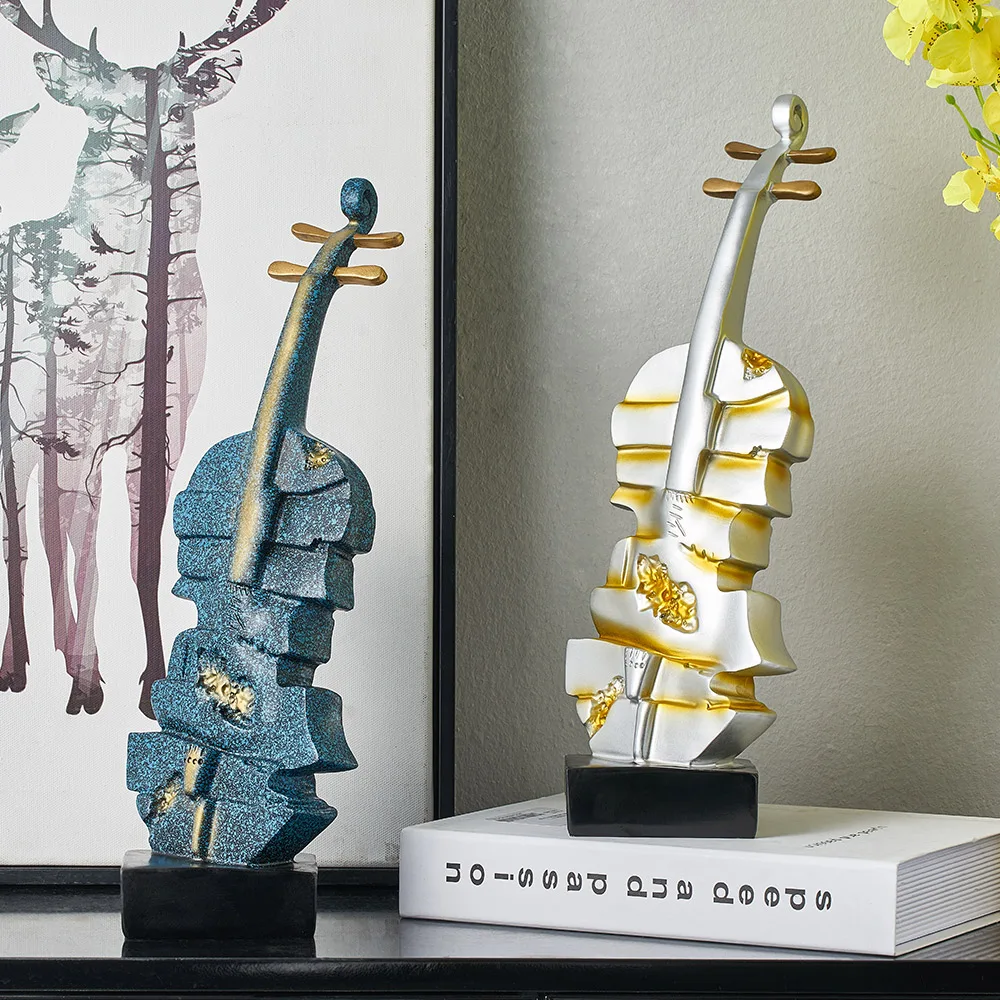 

Modern Violin Statue Resin Home Decoration Accessories Living Room Office Decor Gifts Crafts for Sculpture Statue Ornaments