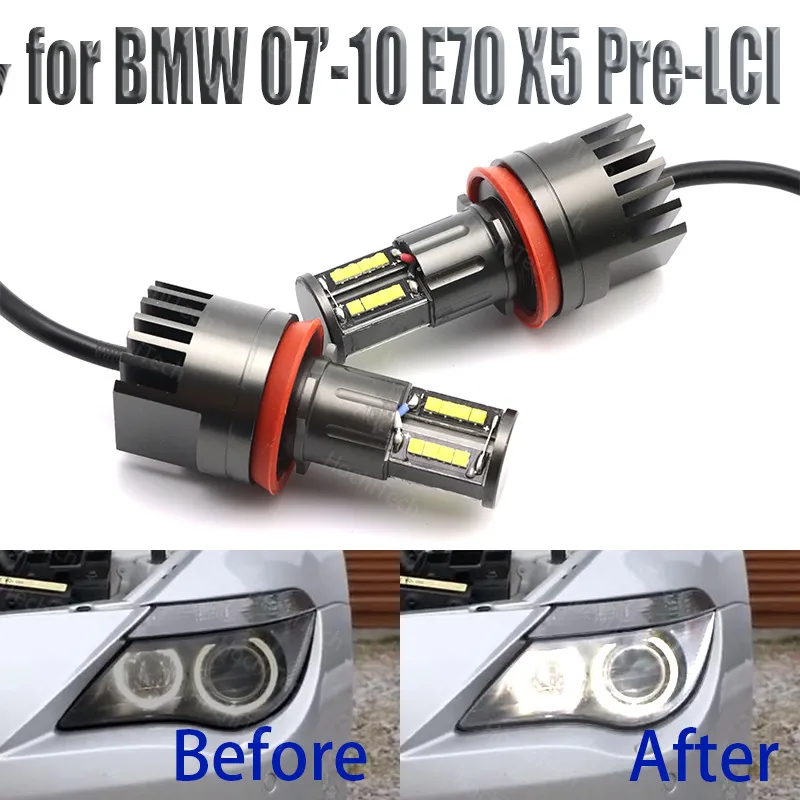 

160W Bright White Color LED Angel Eye Halo Light H8 No Error for BMW 2007-2010 X Series E70 X5 (Pre-LCI)