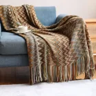 Простой вязаный шерстяной богемный гобелен, акриловое ворсовое одеяло, зимнее декоративное одеяло, покрывало для дивана, кондиционер, одеяло s