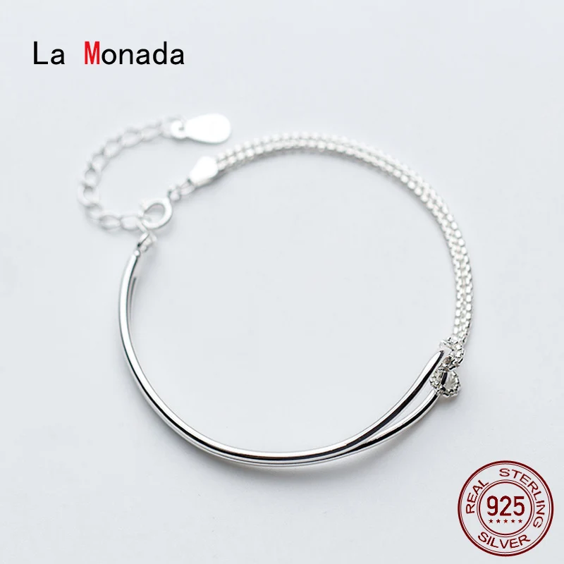 

Женский двухслойный браслет La Monada, ювелирное изделие из стерлингового серебра 925 пробы, женский браслет из стерлингового серебра 925 пробы
