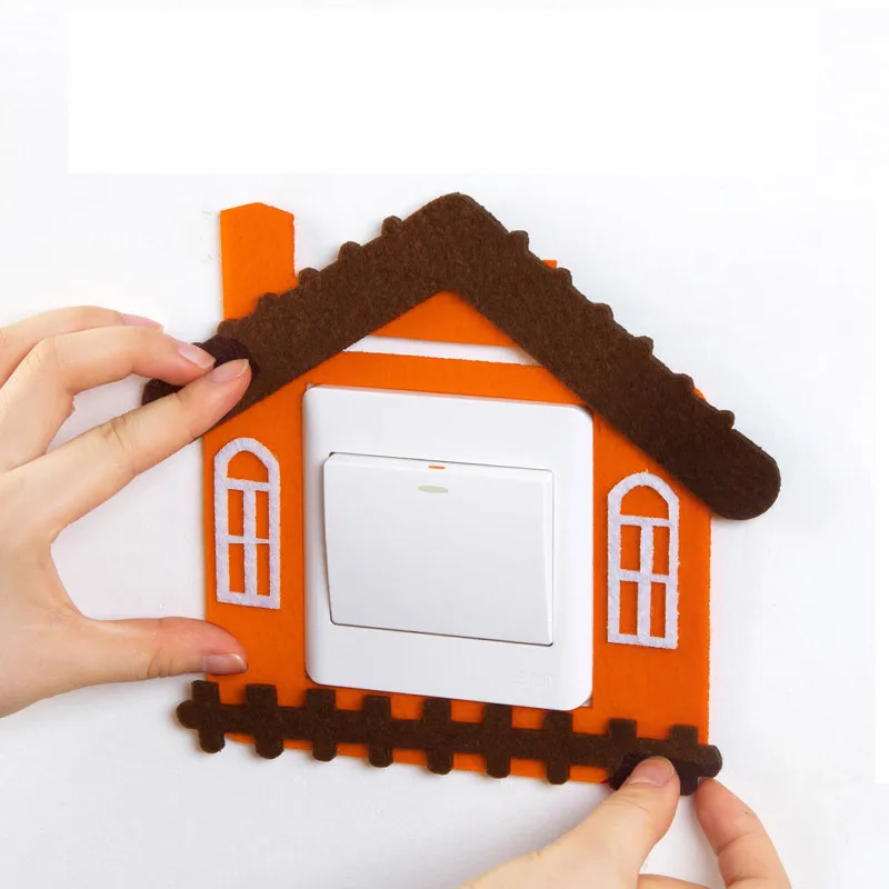 

Фетровая наклейка на выключатель света, для домашнего декора, для гостиной, спальни, аниме, Мультяшные наклейки на стену, 3D украшения, аксессуары, 6 шт.