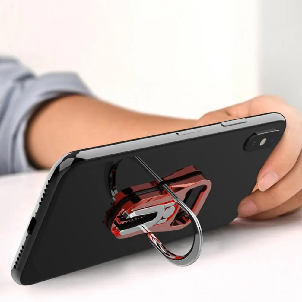 Mobile Phone Holder Space-saving Strong Adhesive Phone Stand Rack 360 Degrees Rotation Car Air Vent Phone Finger Kickstand 2021