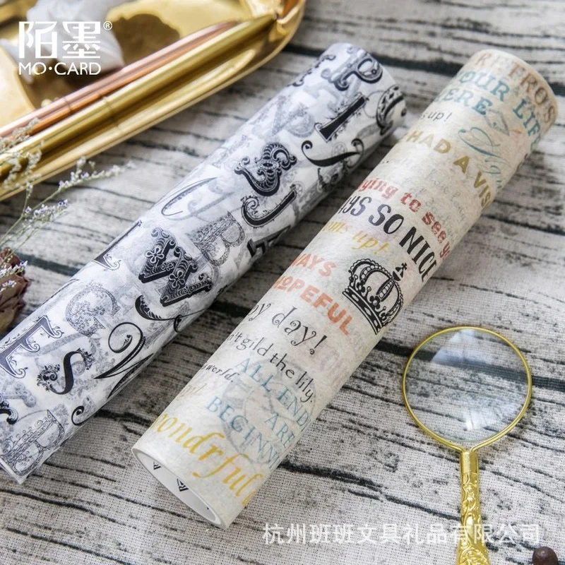 

20cm English collage series and paper tape hand account creative DIY ultra-wide decoration washi tapes retro masking tape