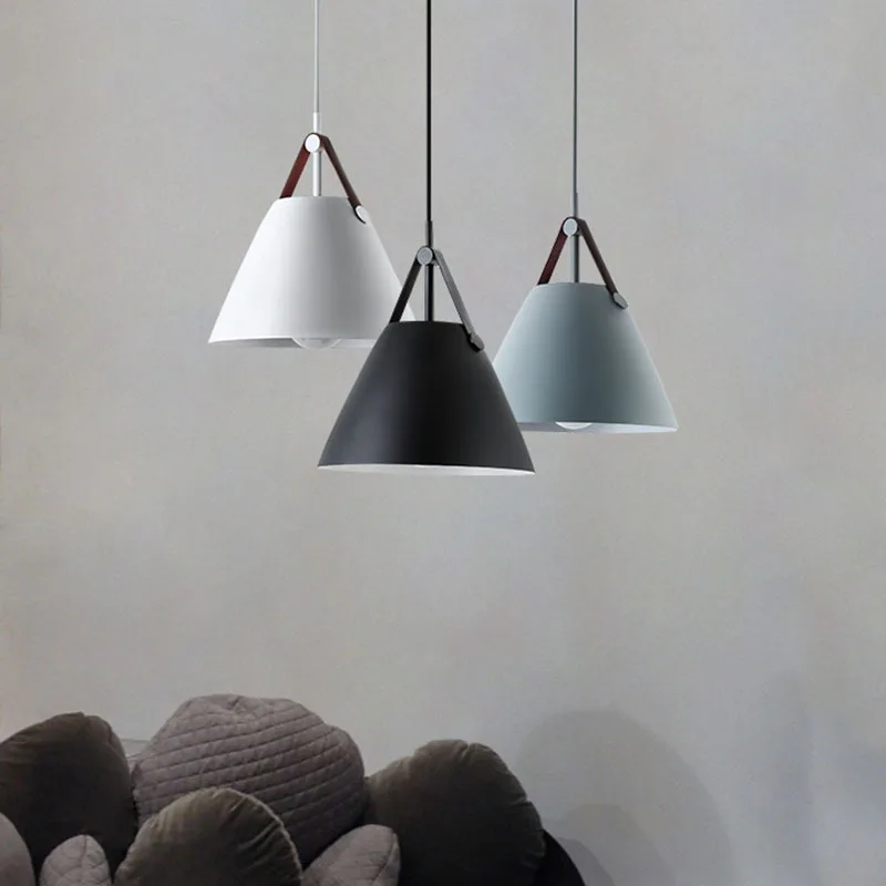 Современный черно белый подвесной светильник E27 в стиле лофт LED лампа