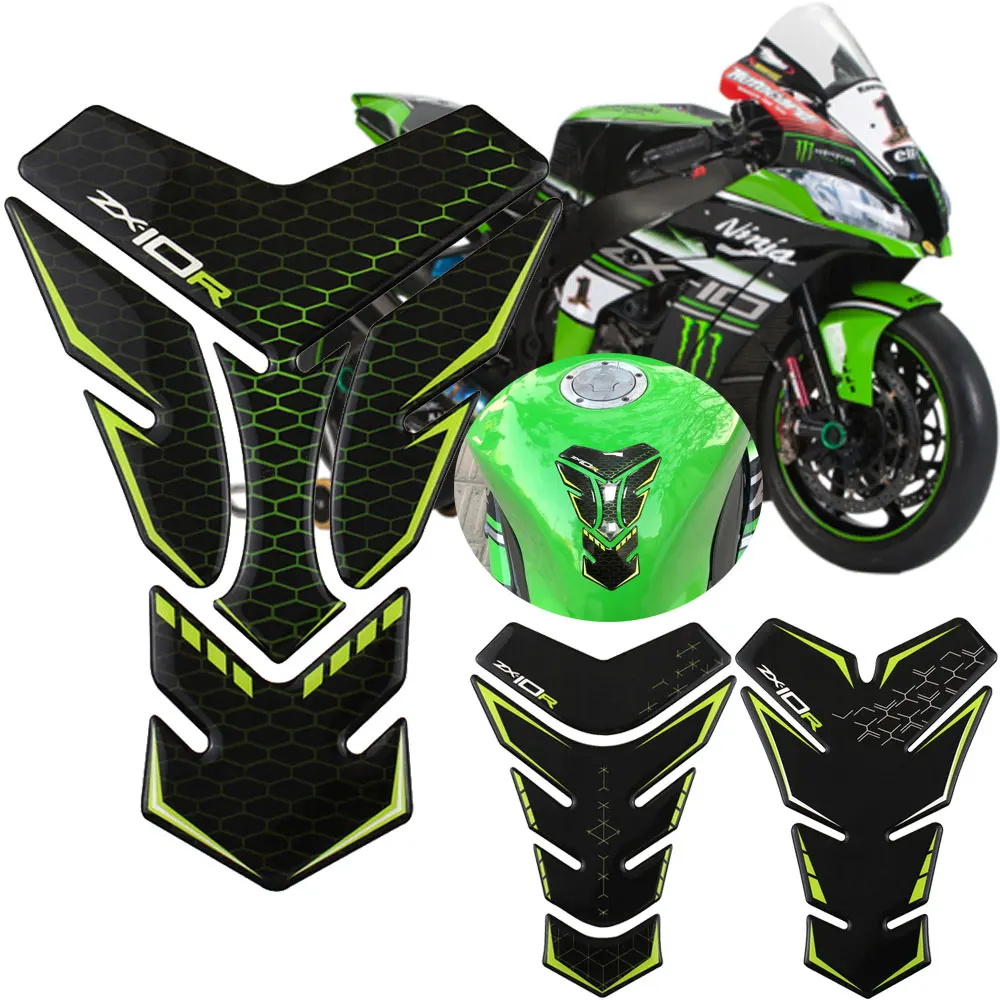 Наклейки для Kawasaki Ninja ZX-10R ZX10R Tank Pad колодки резервуара газовая эмблема на колено