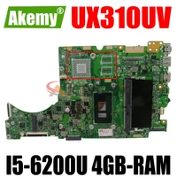 akemy ux310uv laptop motherboard for asus ux410ua 14 inch ux410uak ux410u original mainboard 4gb ram i5 6200u uma