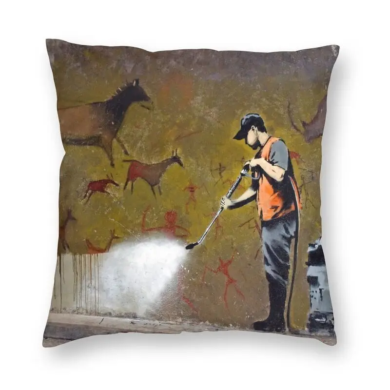 

Совет работником Бэнкси Чехлы два боковых уличного граффити с принтом "поп-арт" Пол Подушка Чехол для автомобиля наволочка украшения для дома чехол украшение дома