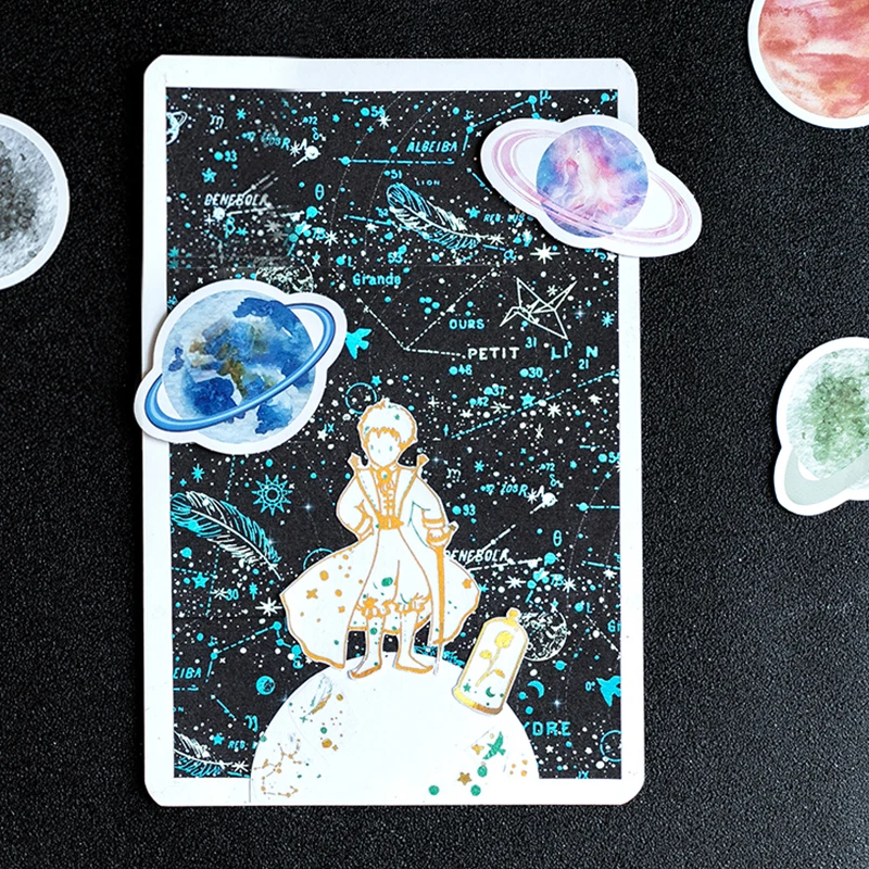 

45 Pcs/box Color Planet Stationery Stickers Fun Decorative Album Bullet Journal Kawaii Scrapbooking Stick Label Happy Planner