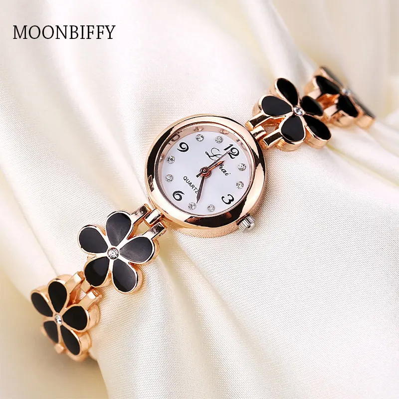 Модные маленькие женские часы 2021 роскошный браслет стразы с цветами из
