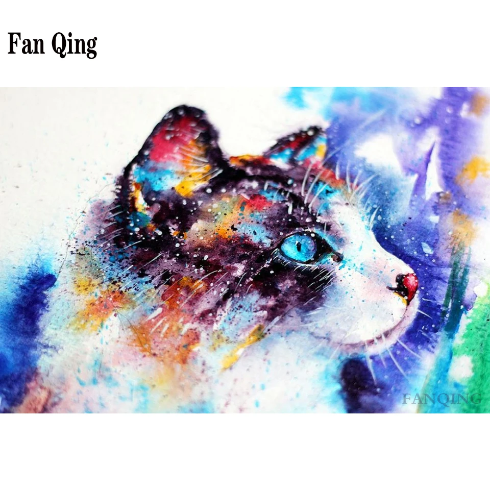 

Алмазная 5D живопись «сделай сам», рисование, мозаика с котом, полноразмерная/круглая вышивка крестиком, стразы, домашний декор