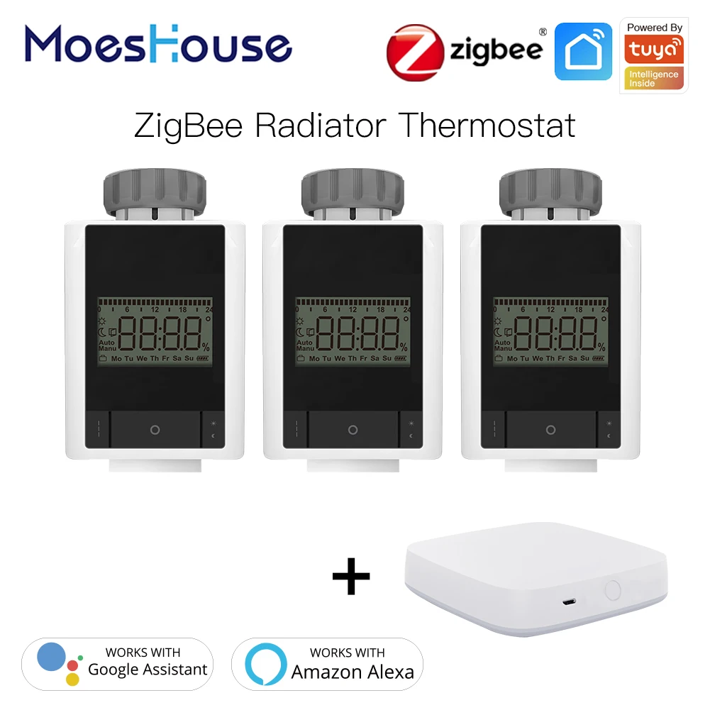 

Термостатический клапан радиатора Tuya ZigBee 3,0, домашний термостат, нагреватель, TRV Голосовое управление с Alexa Google Home Smart Life
