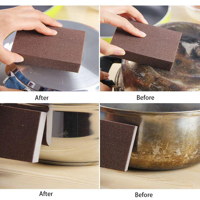 

Brown/Black Nano Emery Magic Sponge DIY Dishwashing Sponge For Cleaning Rust For Kitchen Bathroom Accessories