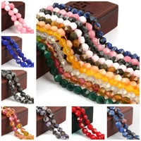 48pcs 8mm round faceted natural stone rock beads lot for jewelry making diy bracelet findings