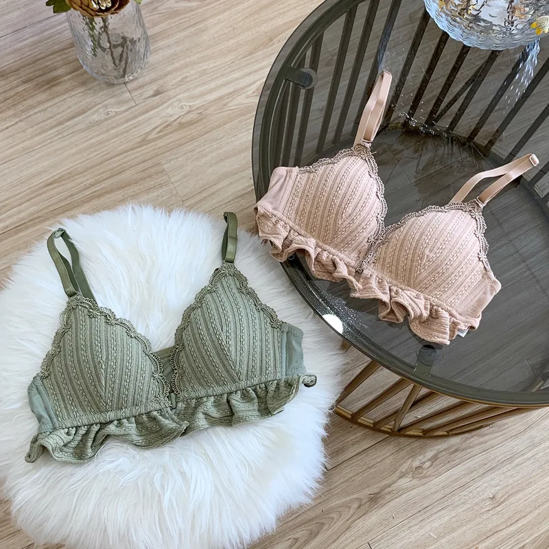Roseheart/Осенняя женская мода зеленый беспроводной женский бюстгальтер кружевной с