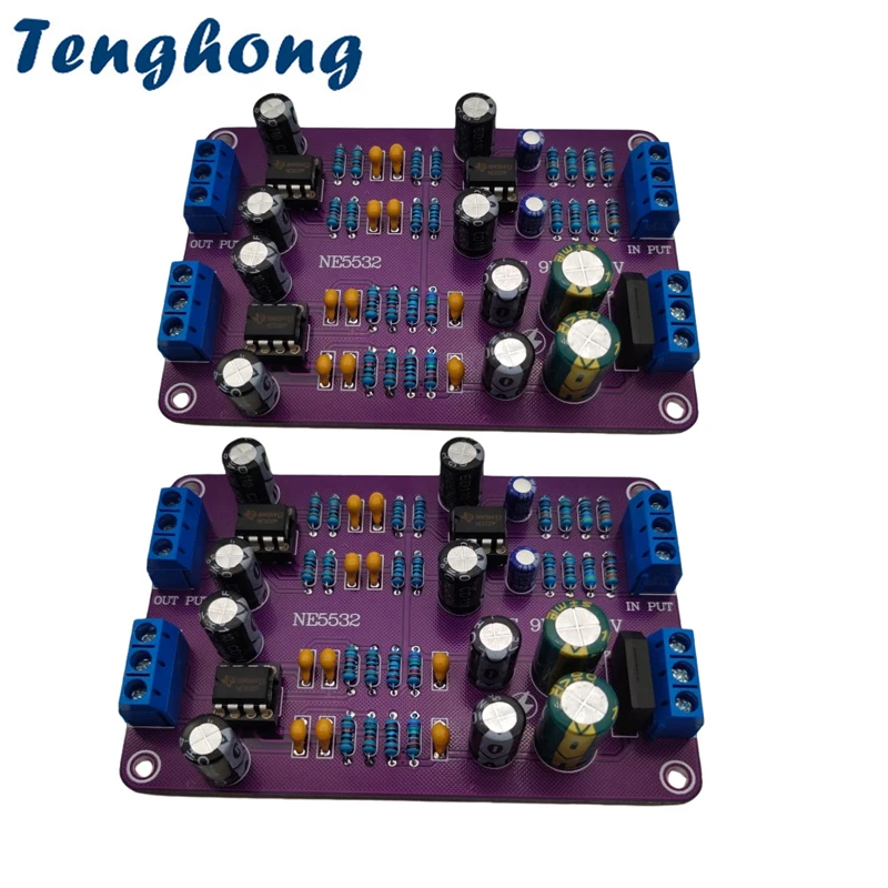 

Tenghong 2pcs NE5532 2 Way Crossover Filters 4 Channel Audio Speaker Electronic Multi-Frequency Divider Monolithic Capacitor DIY