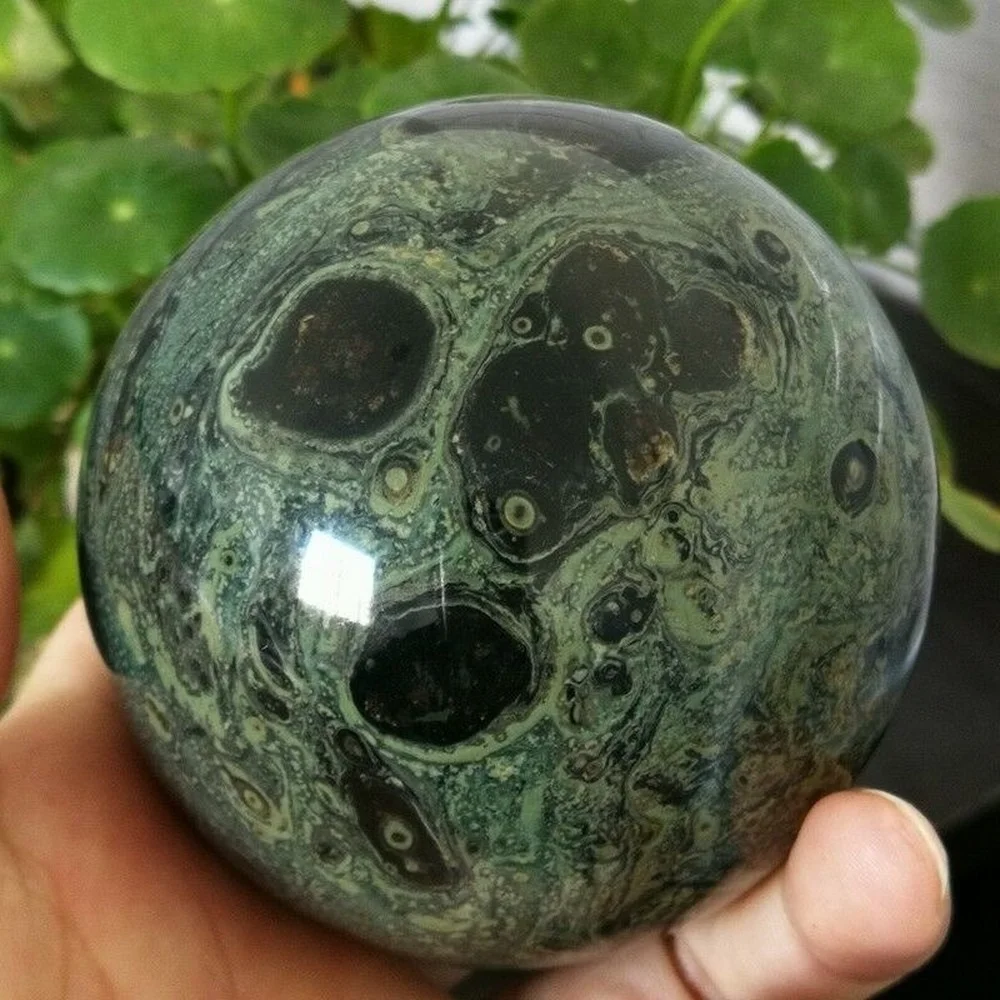 

About 700g Natural Green Kambaba Jasper Stromatolite Crystal Reiki Healing Ball