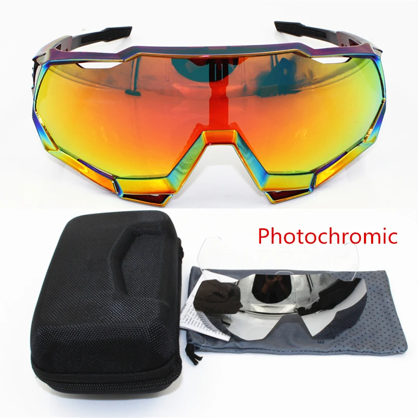 

Photochromic SL Brand Base Sports Bicycle Sunglasses Gafas ciclismo Cycling Glasses Eyewear 3 lens speed uv400