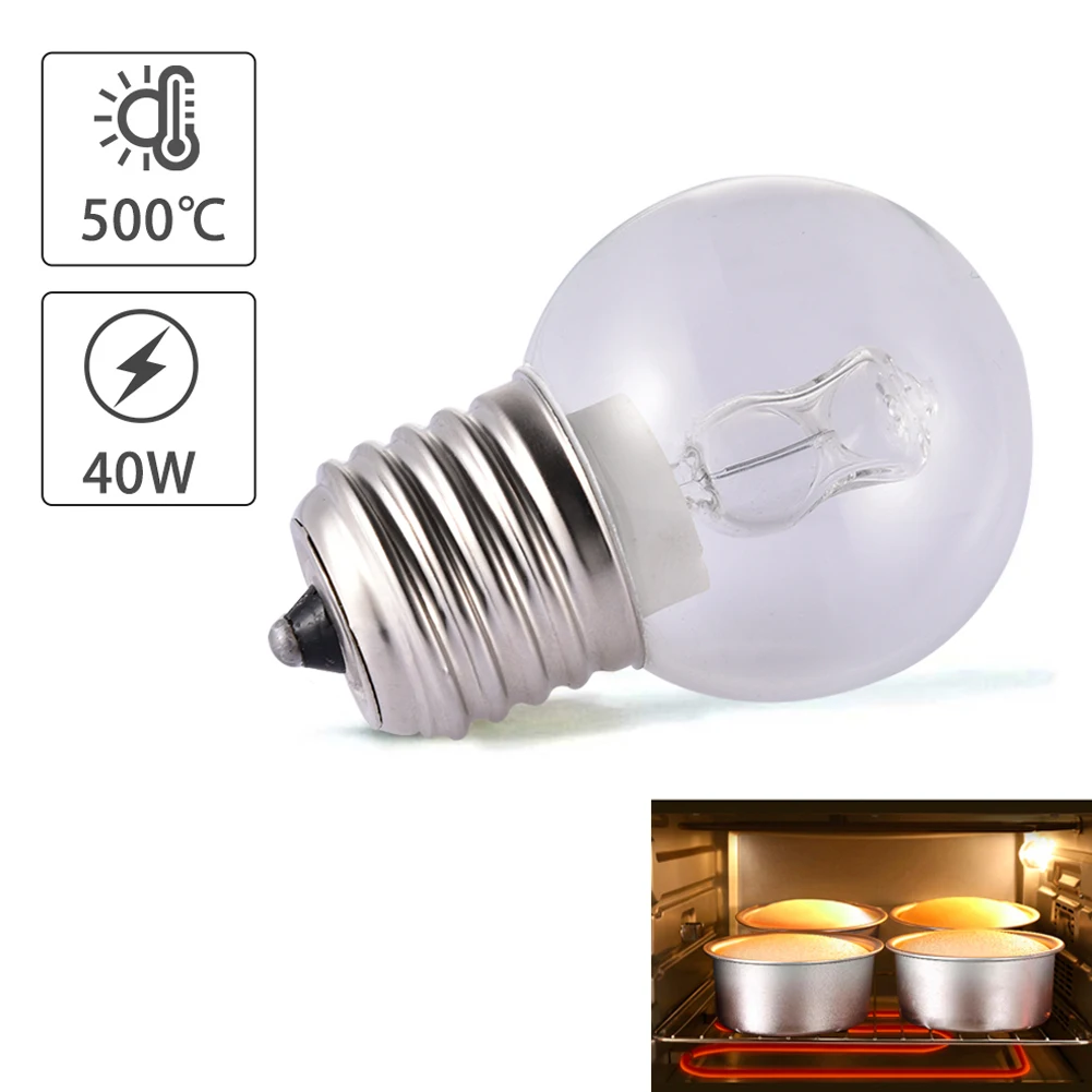 

E27 40W Oven Cooker Lamp Heat Resistant Light Microwave Oven Bulbs 220/110V 500 Degree High Temperature For Refrigerator Toaster